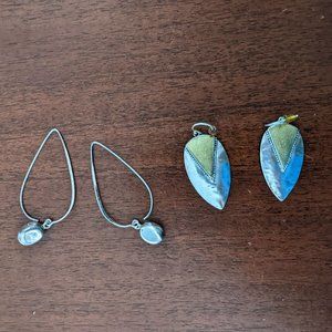 Silpada Earrings - Set of 2 pairs: Two-Toned Treasure & Teardrop